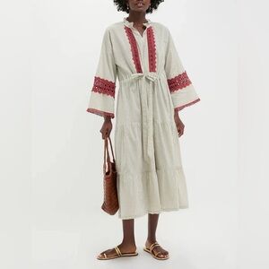 Tuckernuck chili tan stripe cinched waist Caften